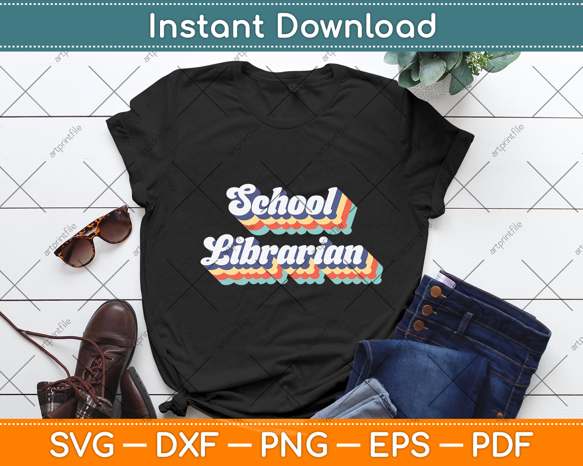 Vintage School Librarian Svg Digital Cutting File