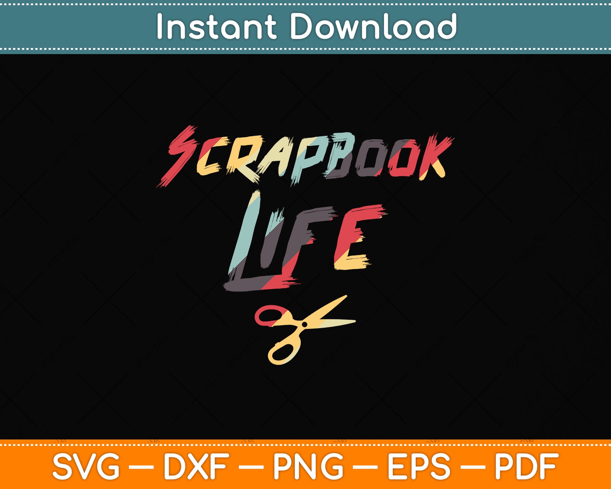 Vintage Scrapbook Life Svg Png Dxf Digital Cutting File