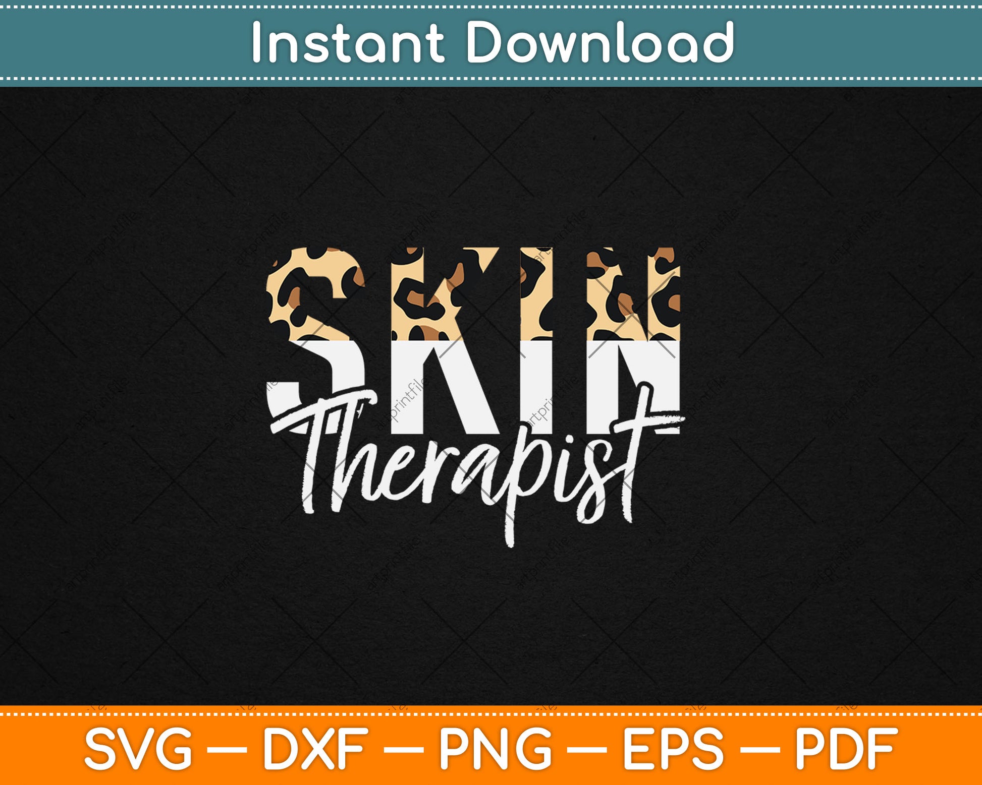Vintage Skin Therapist Skincare Leopard Skin Esthetician SVG Printable Cutting Files