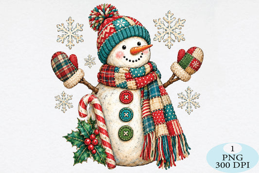 Vintage Snowman Christmas PNG