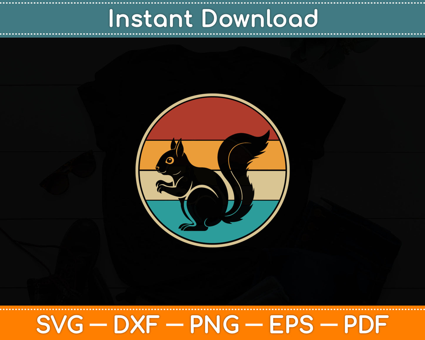 Vintage Squirrel Funny Svg Digital Cutting File