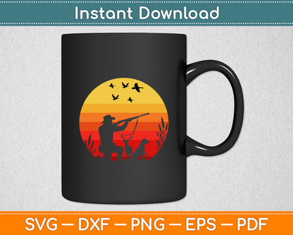 Vintage Style Funny Duck Hunting Svg Digital Cutting File