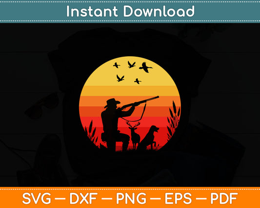 Vintage Style Funny Duck Hunting Svg Digital Cutting File