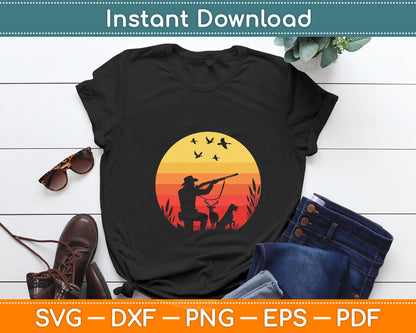 Vintage Style Funny Duck Hunting Svg Digital Cutting File