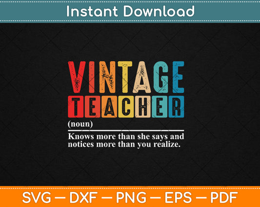 Vintage Teacher Definition Svg Digital Cutting File