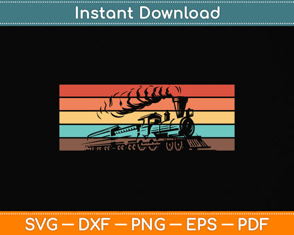 Vintage Train Railroad Retro Svg Png Dxf Digital Cutting File