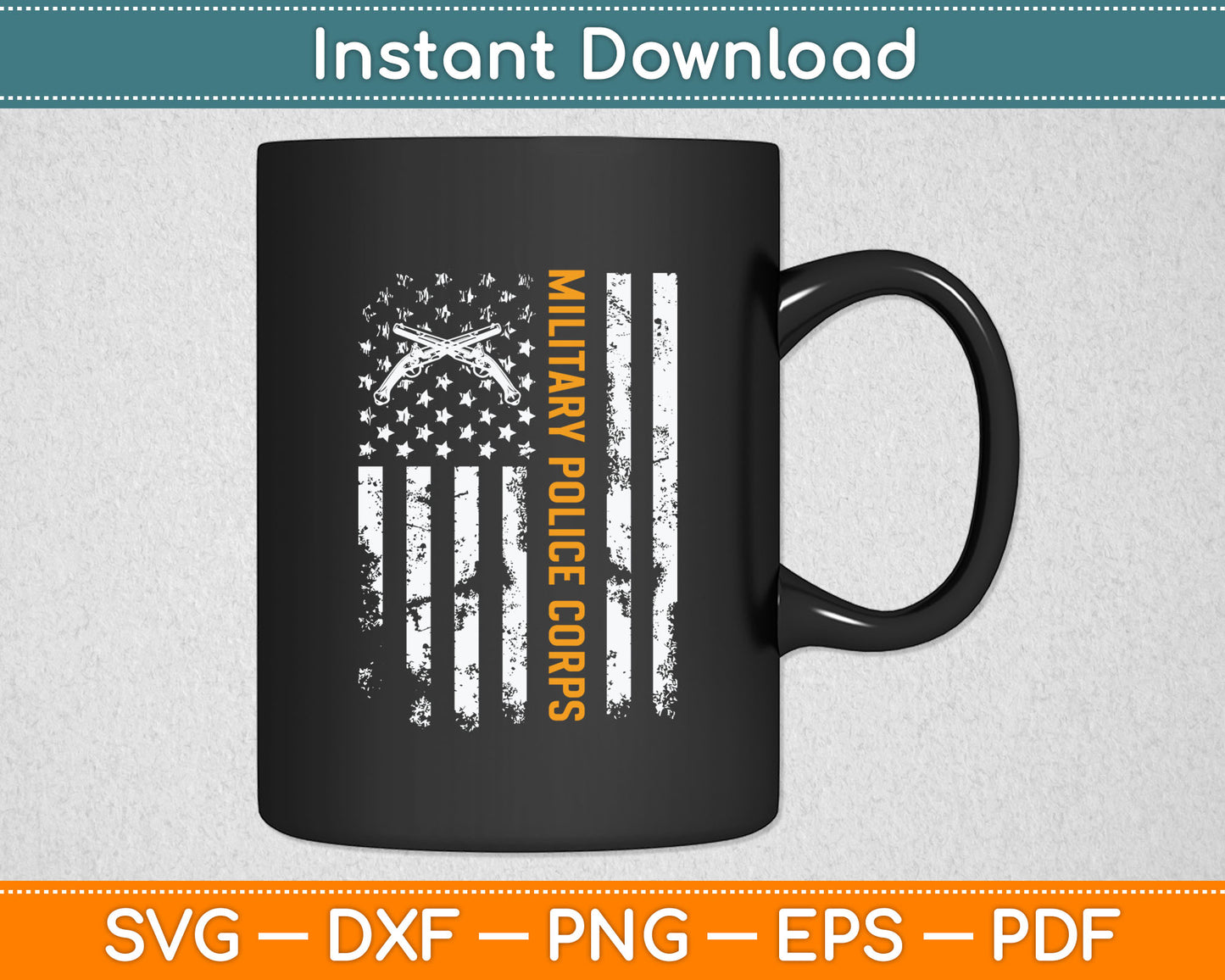 Vintage US Military Police Corps American Flag Patriotic Svg Digital Cutting File