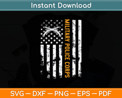 Vintage US Military Police Corps American Flag Patriotic Svg Digital Cutting File