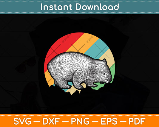 Vintage Wombat Svg Png Dxf Digital Cutting File