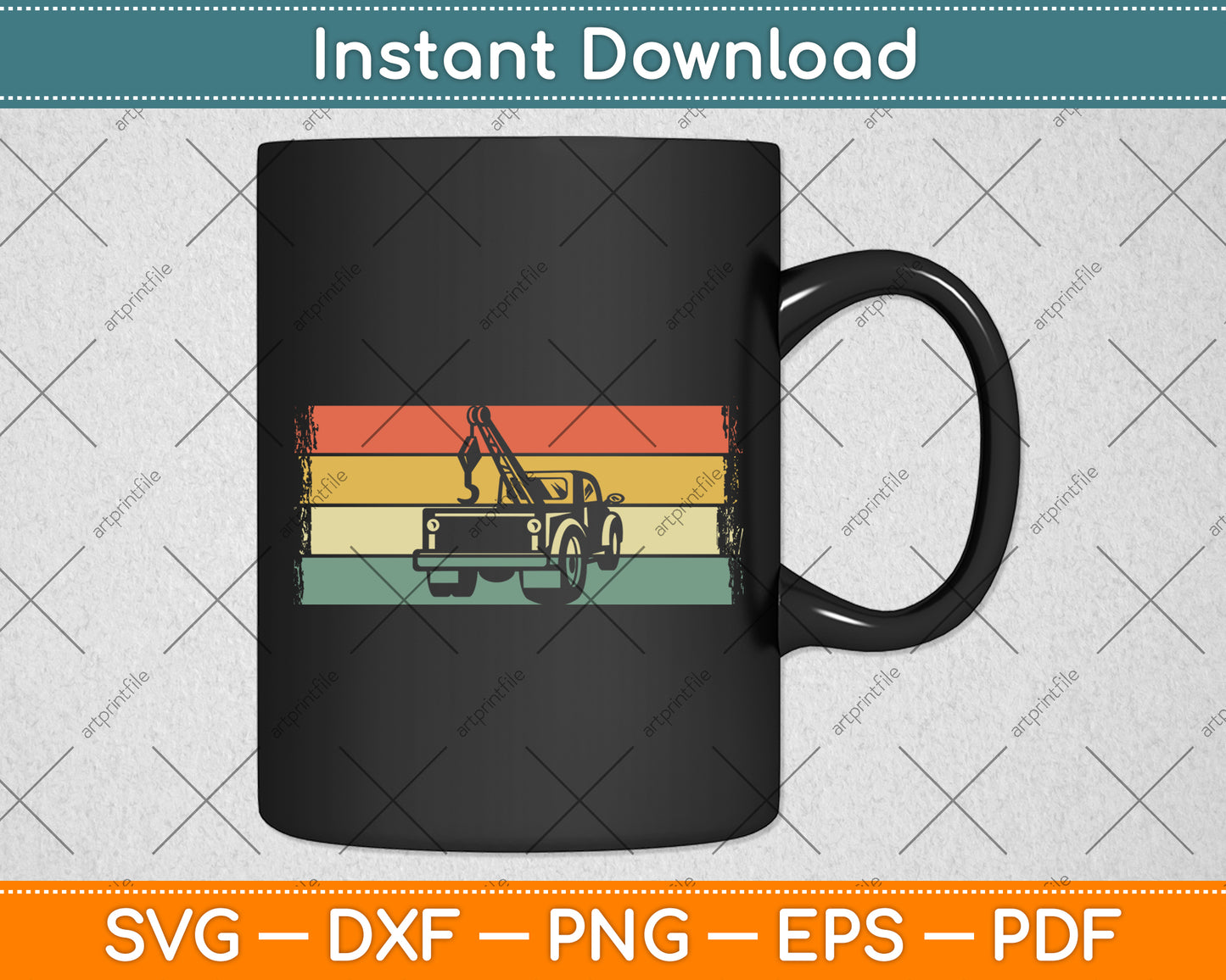 Vintage Wrecker - Retro Tow Truck Driver Svg Digital Cutting File