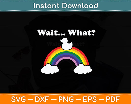 Wait What Vintage Rubber Duck Rainbow Rubber Ducky Svg Png Dxf Digital Cutting File