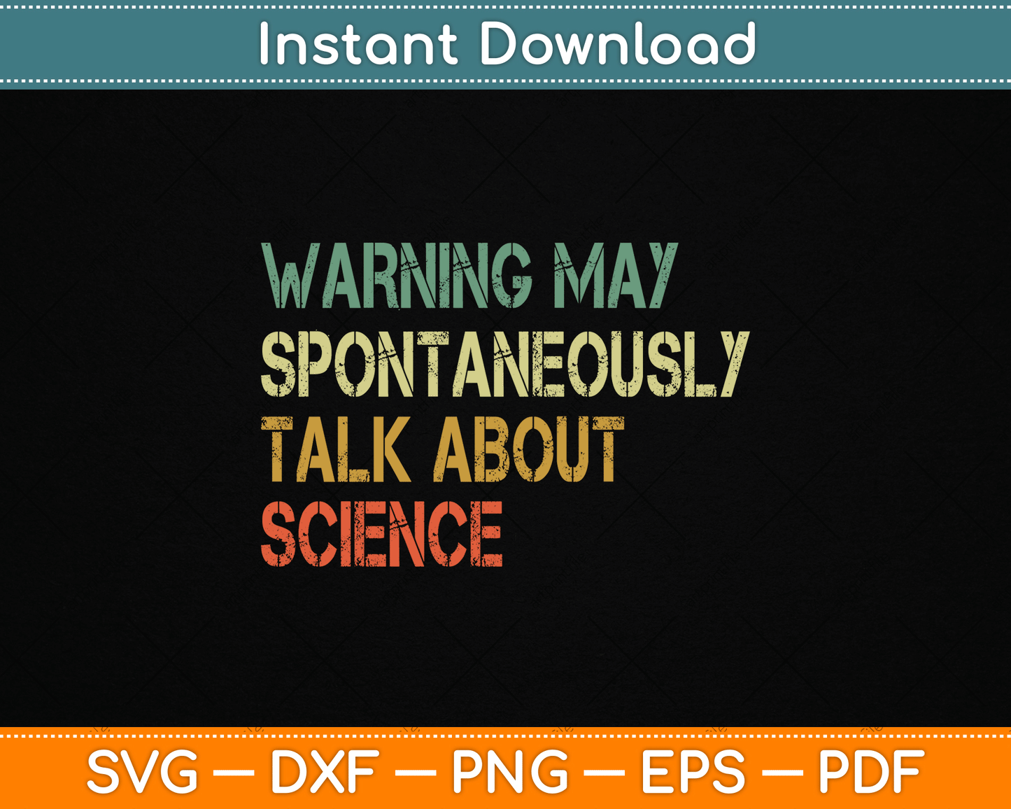 Warning May Spontaneously Talk About Science Teacher SVG Digital Cutting File