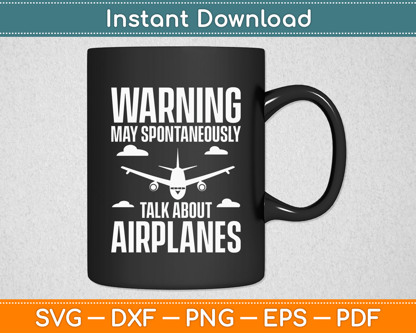 Warning May Spontaneously Talk About Airplanes Piloting Svg Digital Cutting File