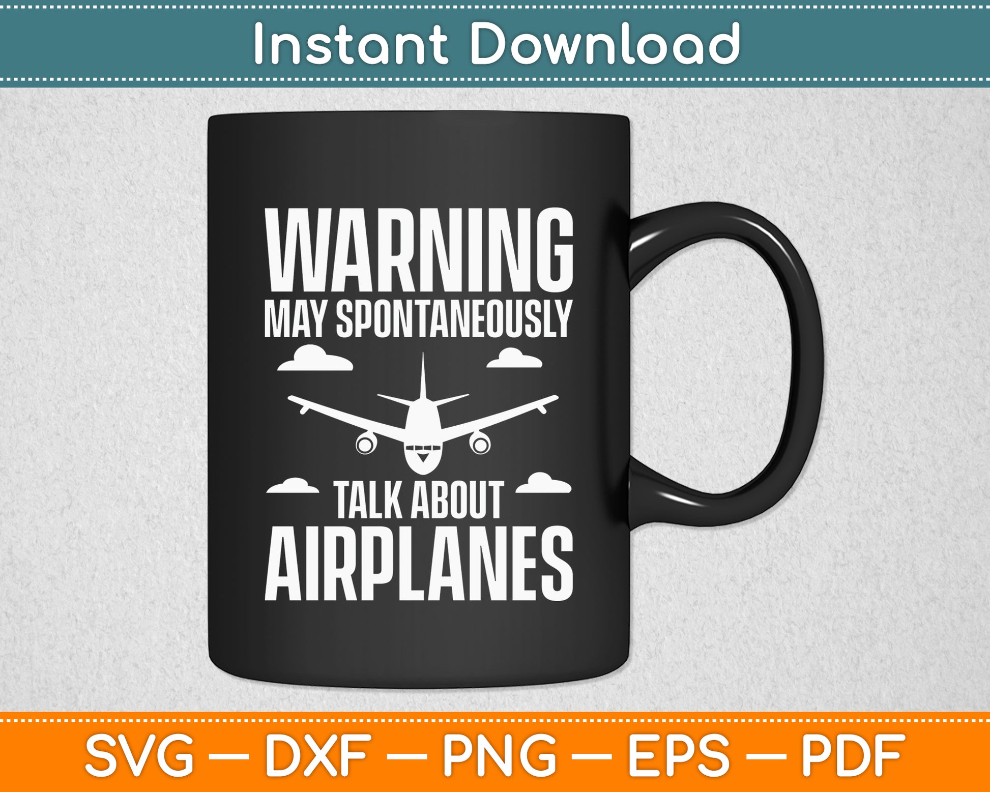 Warning May Spontaneously Talk About Airplanes Piloting Svg Digital Cutting File