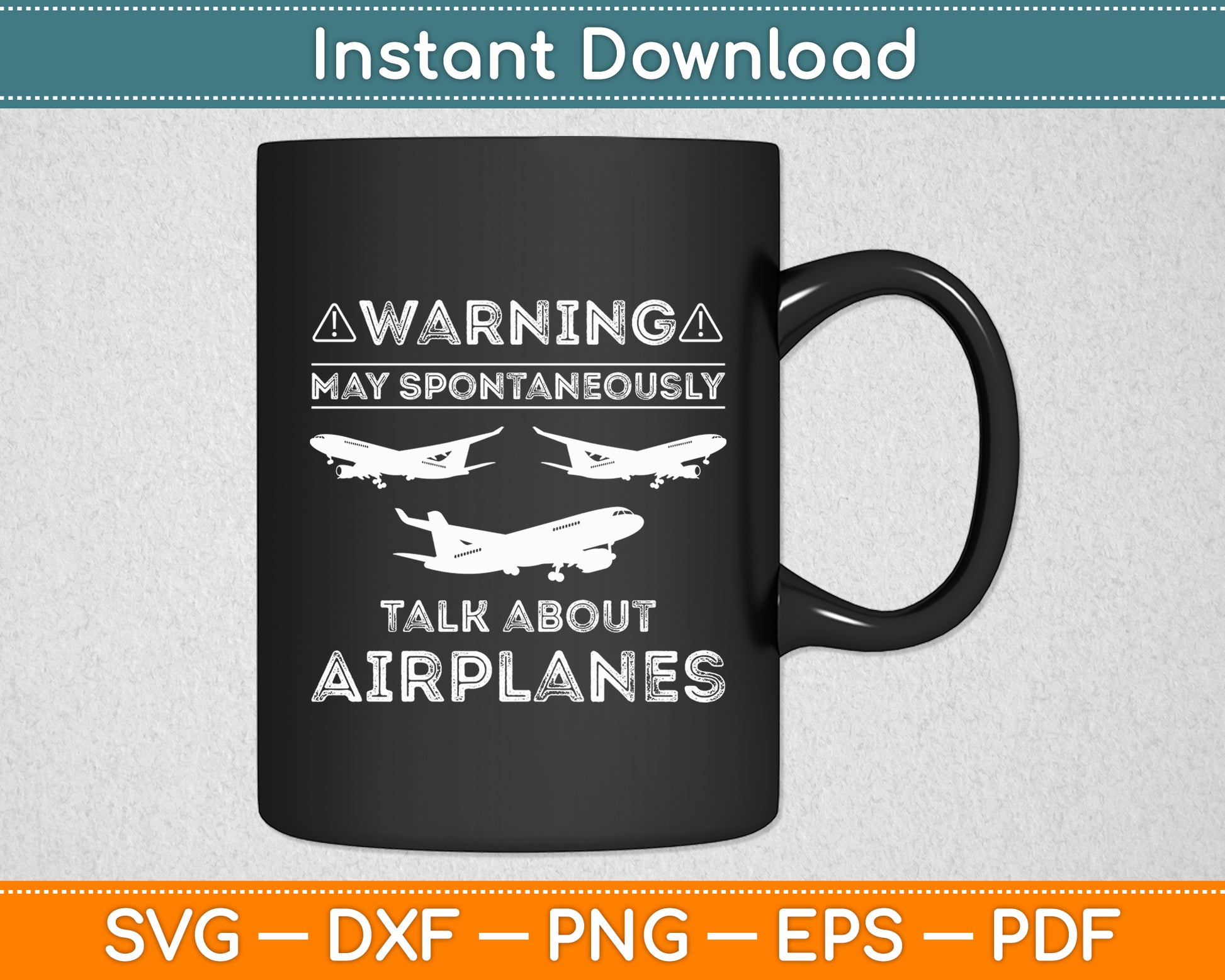 Warning May Spontaneously Talk About Airplanes Piloting Svg Digital Cutting File