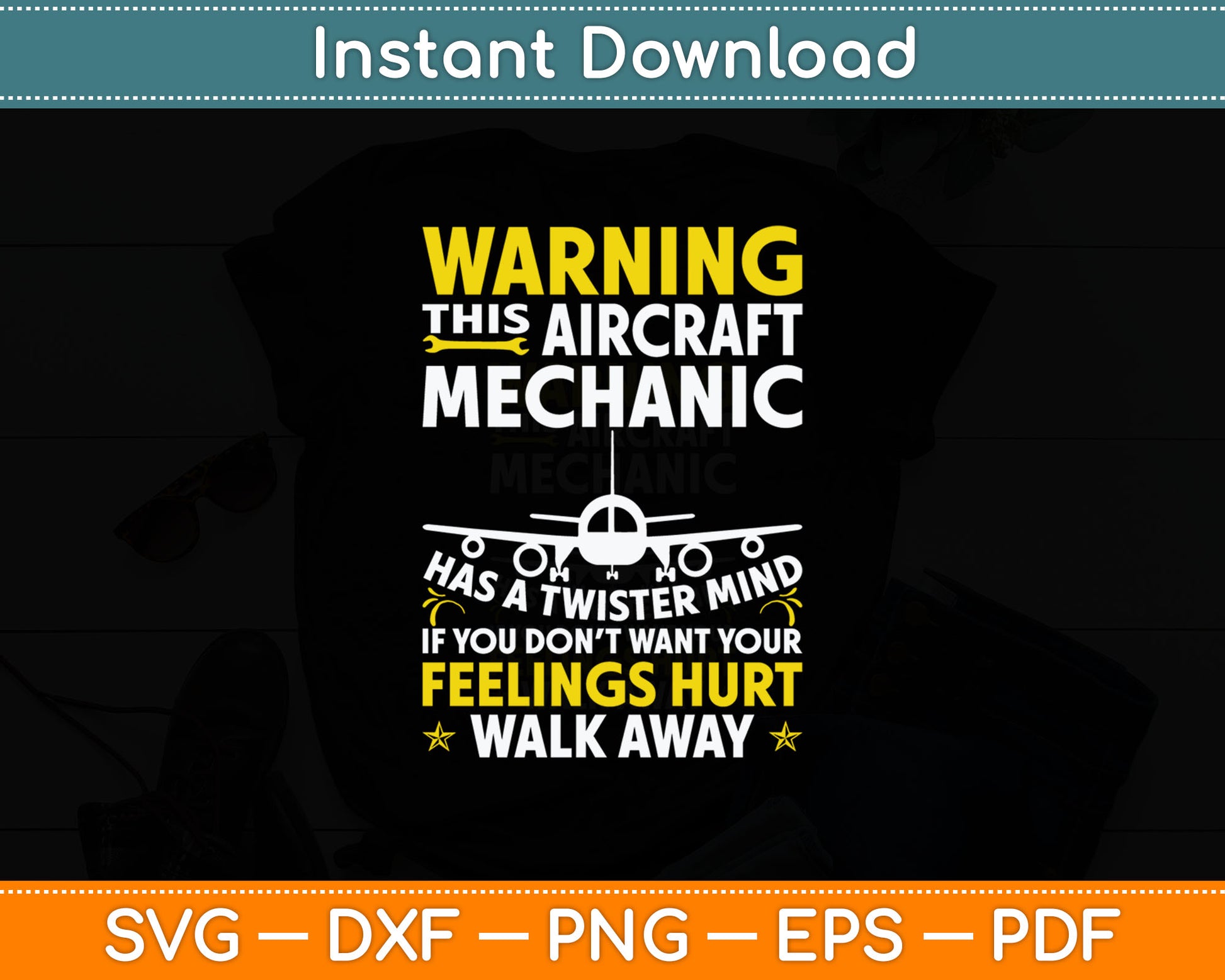 Warning This Aircraft Mechanic Funny Airplane Mechanic Svg Digital Cutting File