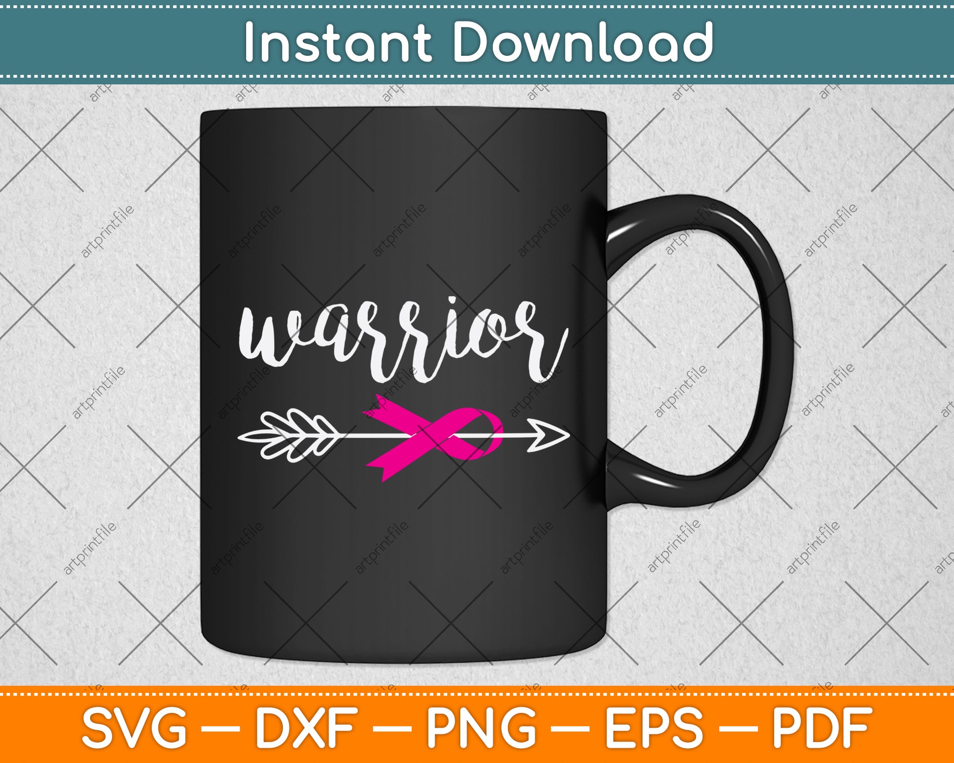 Warrior Breast Cancer Awareness Svg Png Dxf Digital Cutting File