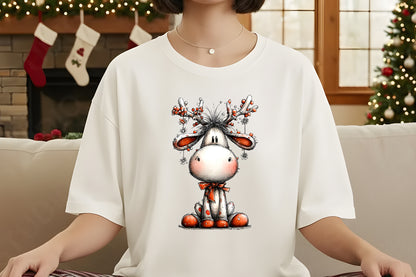 Whimsical Christmas Reindeer Clipart PNG Bundle