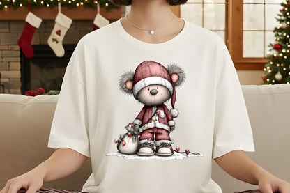 Whimsical Christmas Teddy Bear Clipart PNG Bundle