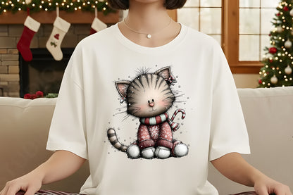 Whimsical Christmas Cat Clipart PNG Bundle