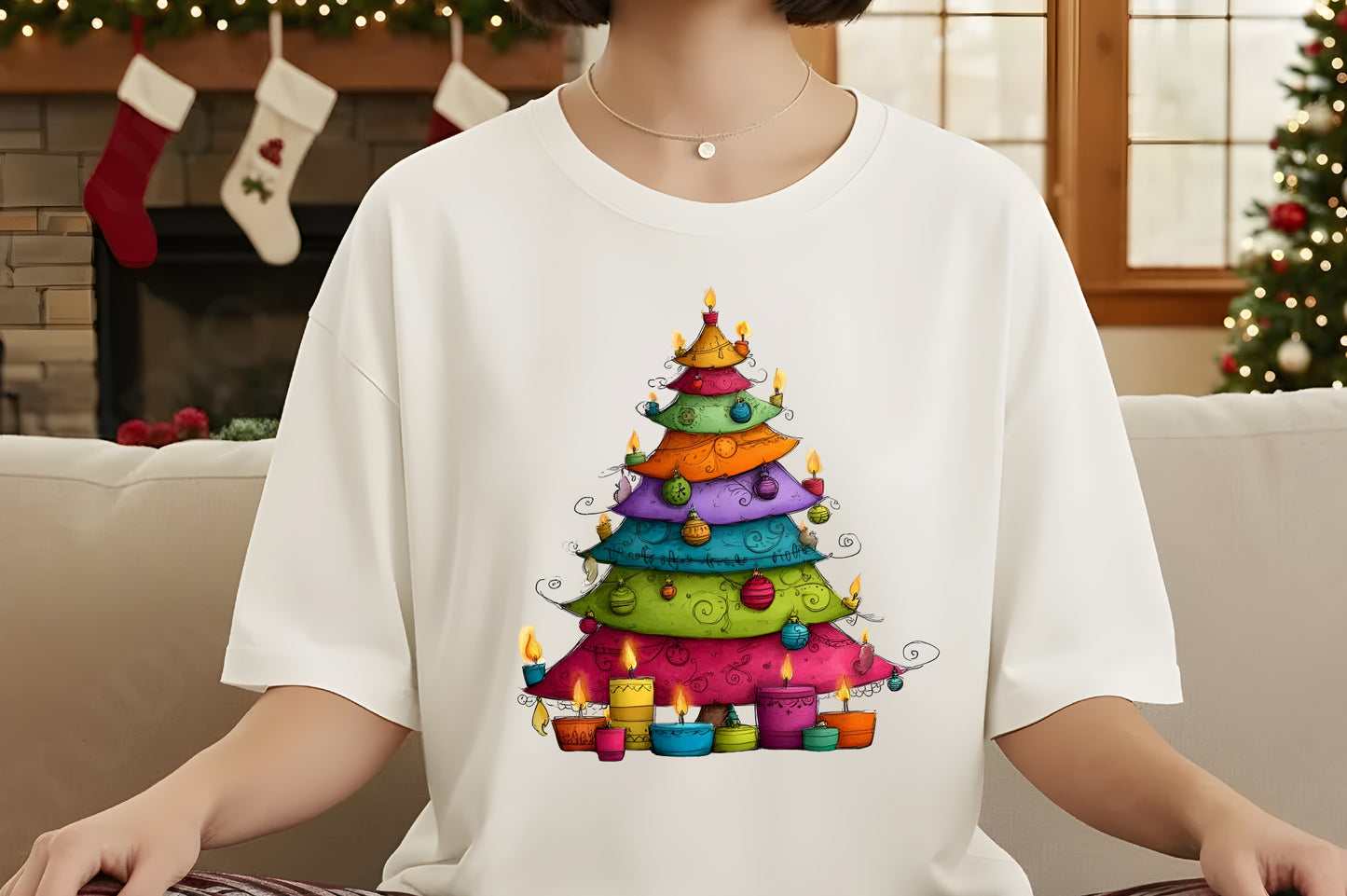 Whimsical Christmas Tree Clipart PNG Bundle
