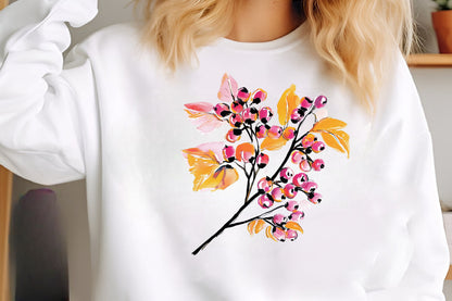 Watercolor Autumn PNG Clipart | Fall Watercolor Leaves & Floral