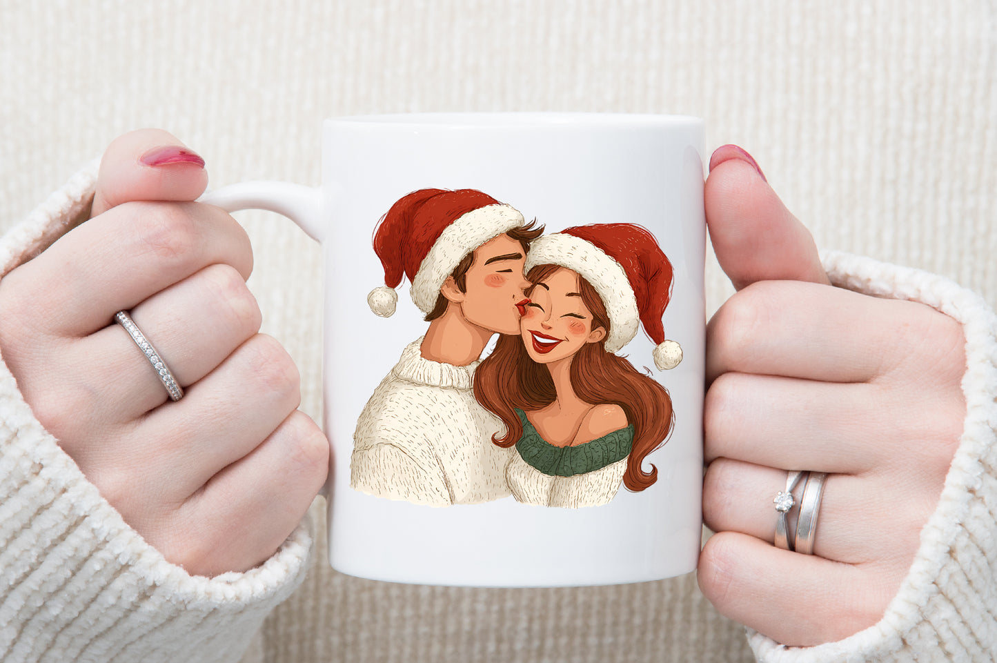 Watercolor Christmas Couple Clipart PNG Bundle