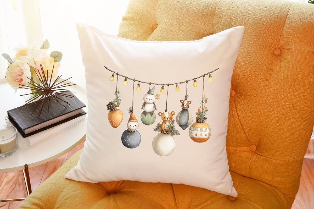 Watercolor Christmas Decor Clipart PNG Bundle