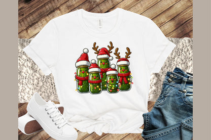 Watercolor Christmas Pickles Clipart PNG Bundle