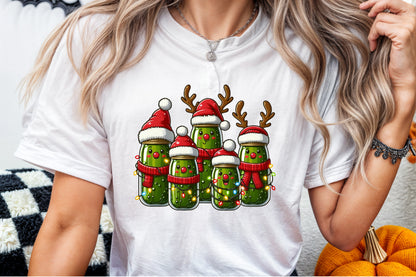 Watercolor Christmas Pickles Clipart PNG Bundle