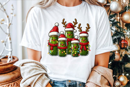 Watercolor Christmas Pickles Clipart PNG Bundle