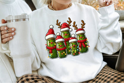Watercolor Christmas Pickles Clipart PNG Bundle