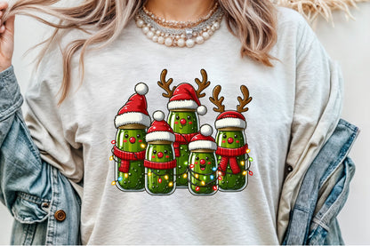 Watercolor Christmas Pickles Clipart PNG Bundle