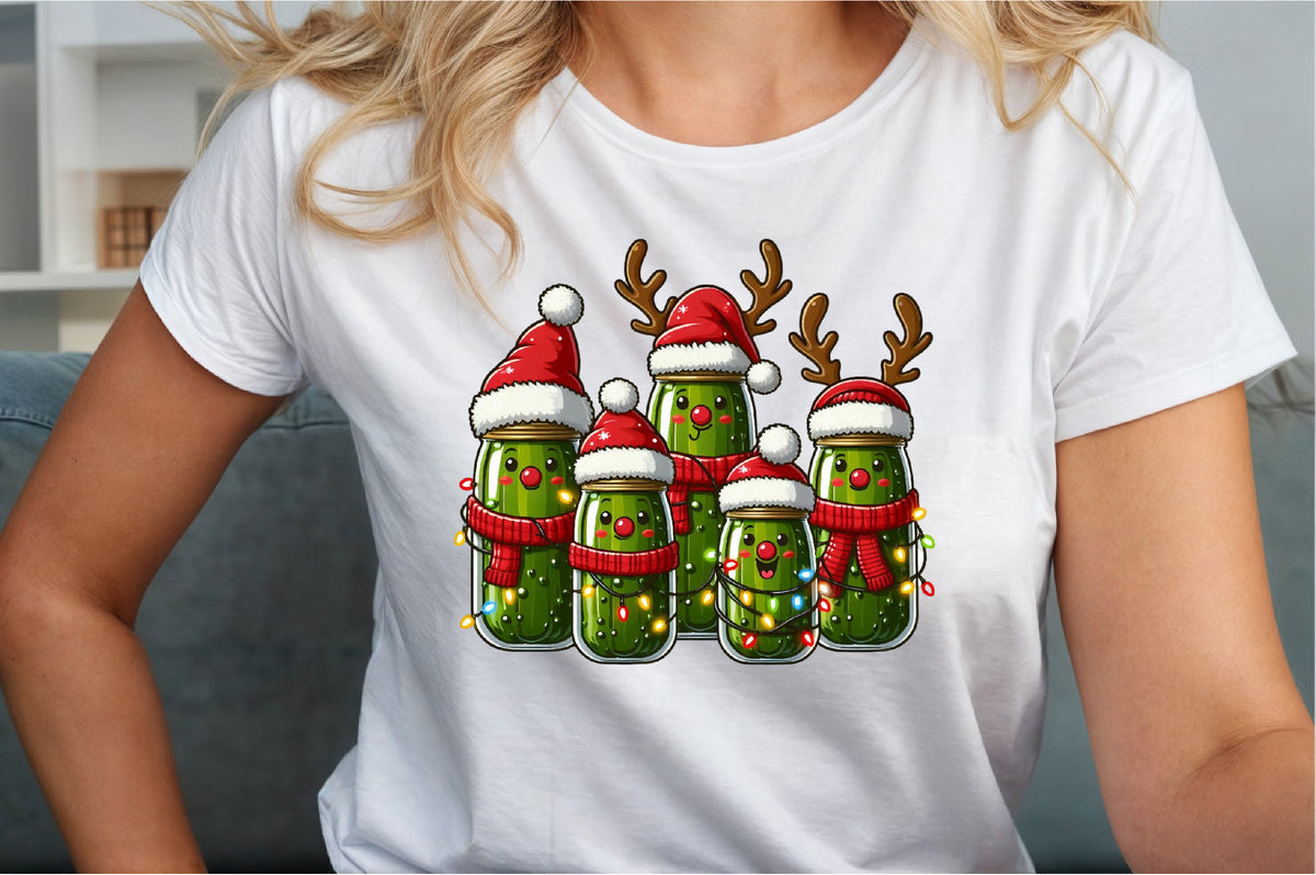 Watercolor Christmas Pickles Clipart PNG Bundle