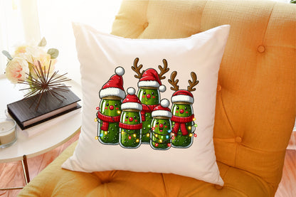 Watercolor Christmas Pickles Clipart PNG Bundle