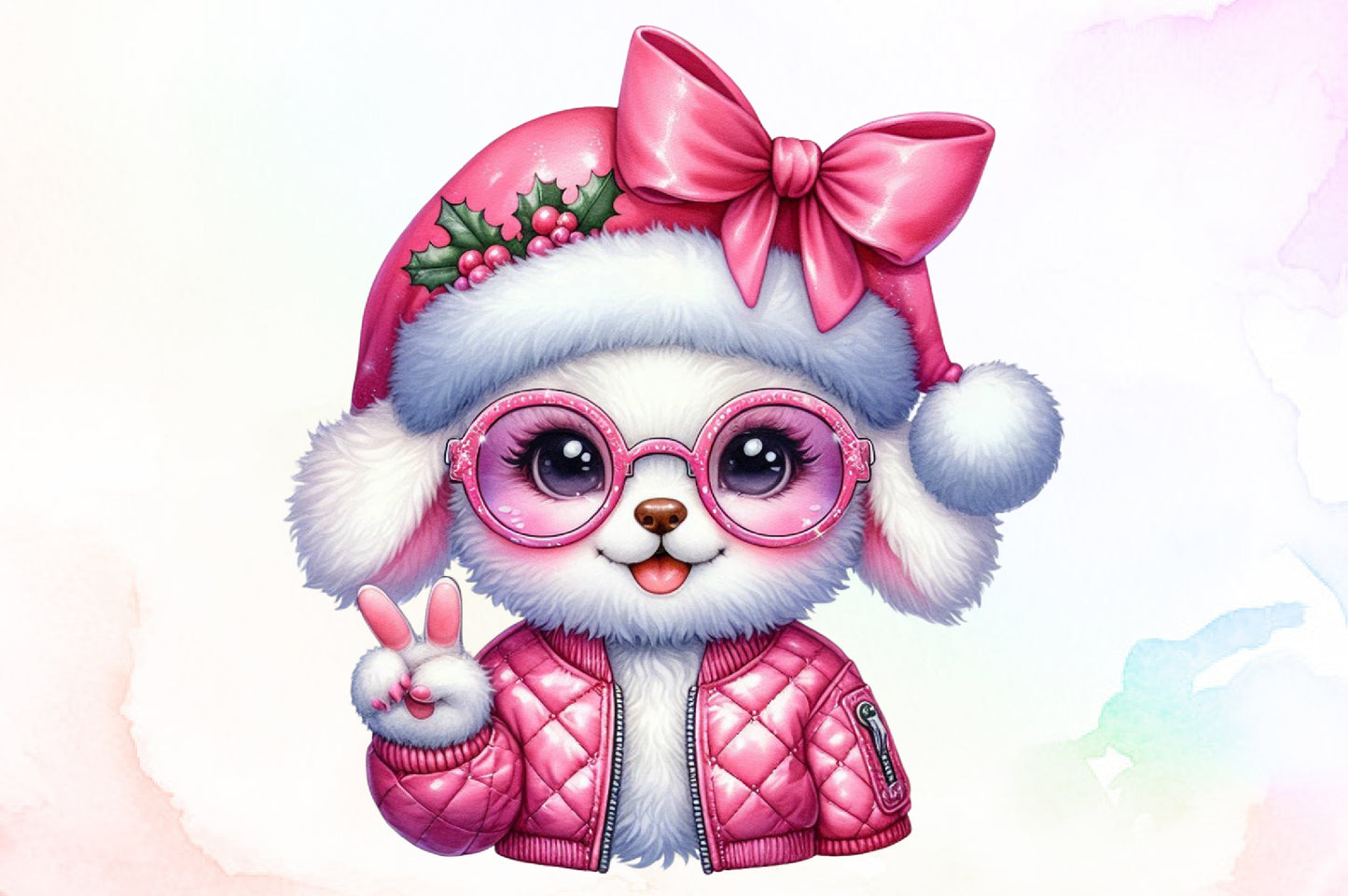 Cute Christmas Raccoon Clipart PNG
