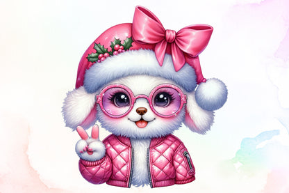 Cute Christmas Raccoon Clipart PNG