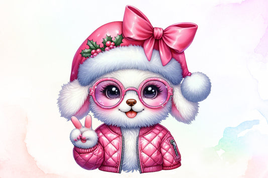 Cute Christmas Raccoon Clipart PNG