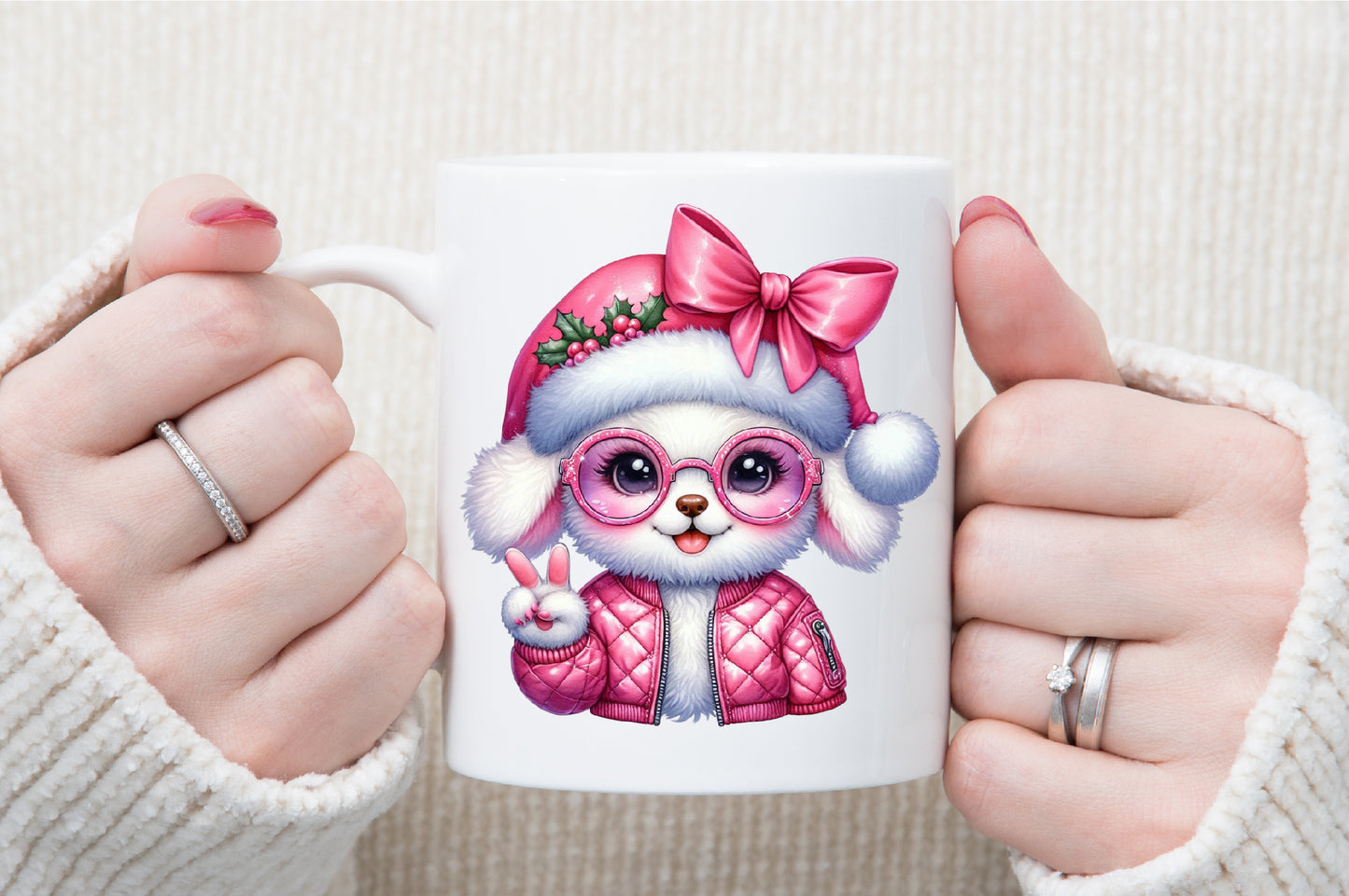 Cute Christmas Raccoon Clipart PNG
