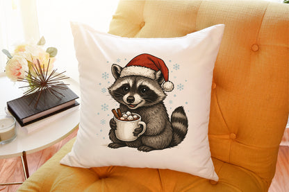 Watercolor Christmas Raccoon PNG Clipart