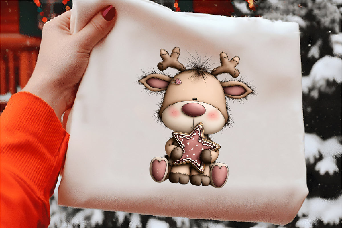 Watercolor Christmas Reindeer Clipart PNG