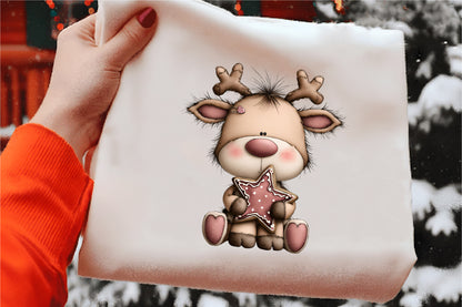 Watercolor Christmas Reindeer Clipart PNG