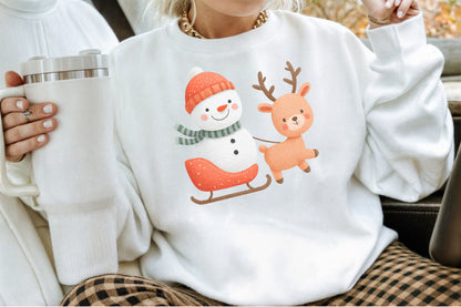 Watercolor Christmas Snowman Clipart PNG Bundle
