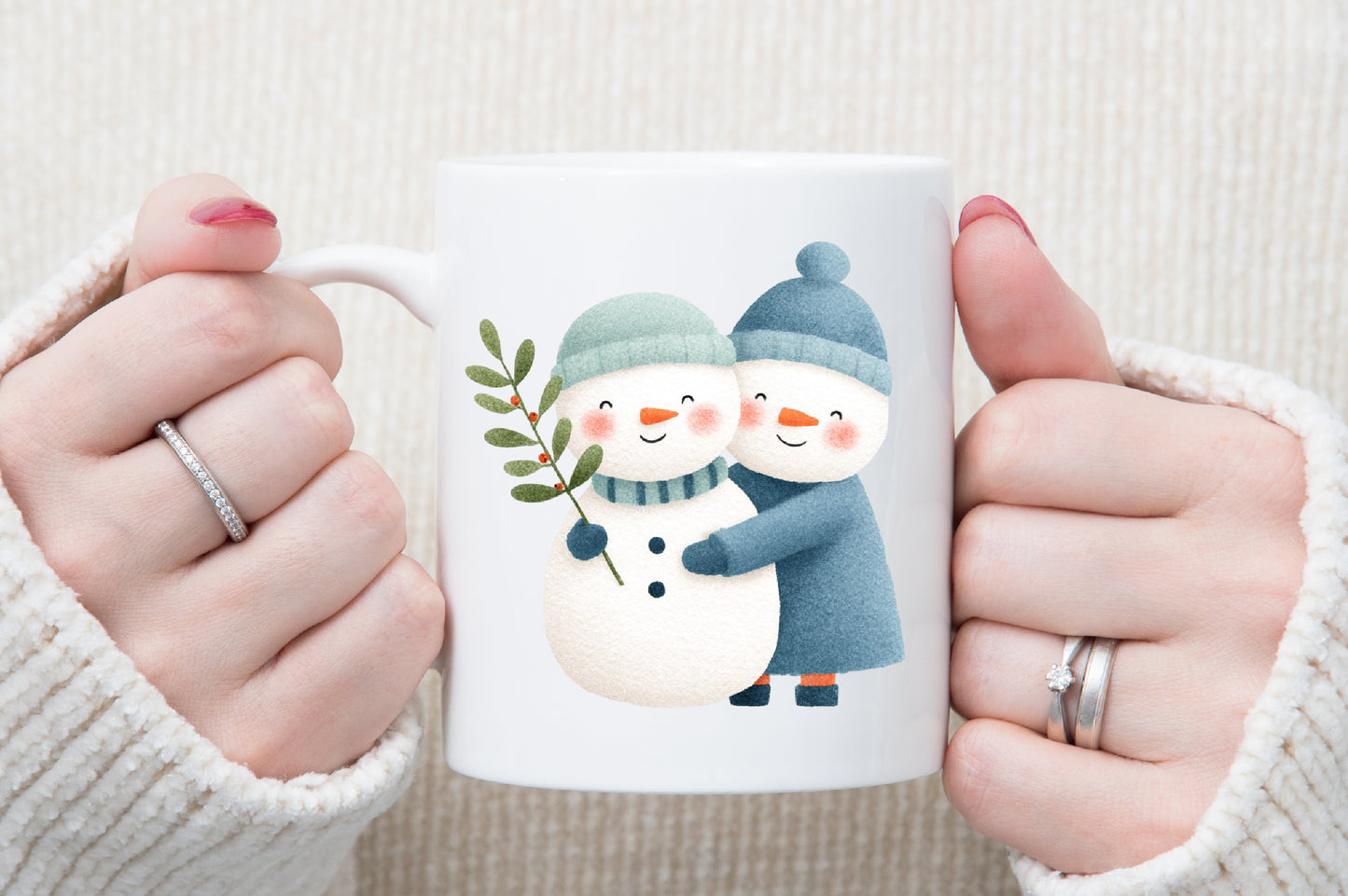 Watercolor Christmas Snowman Clipart PNG Bundle