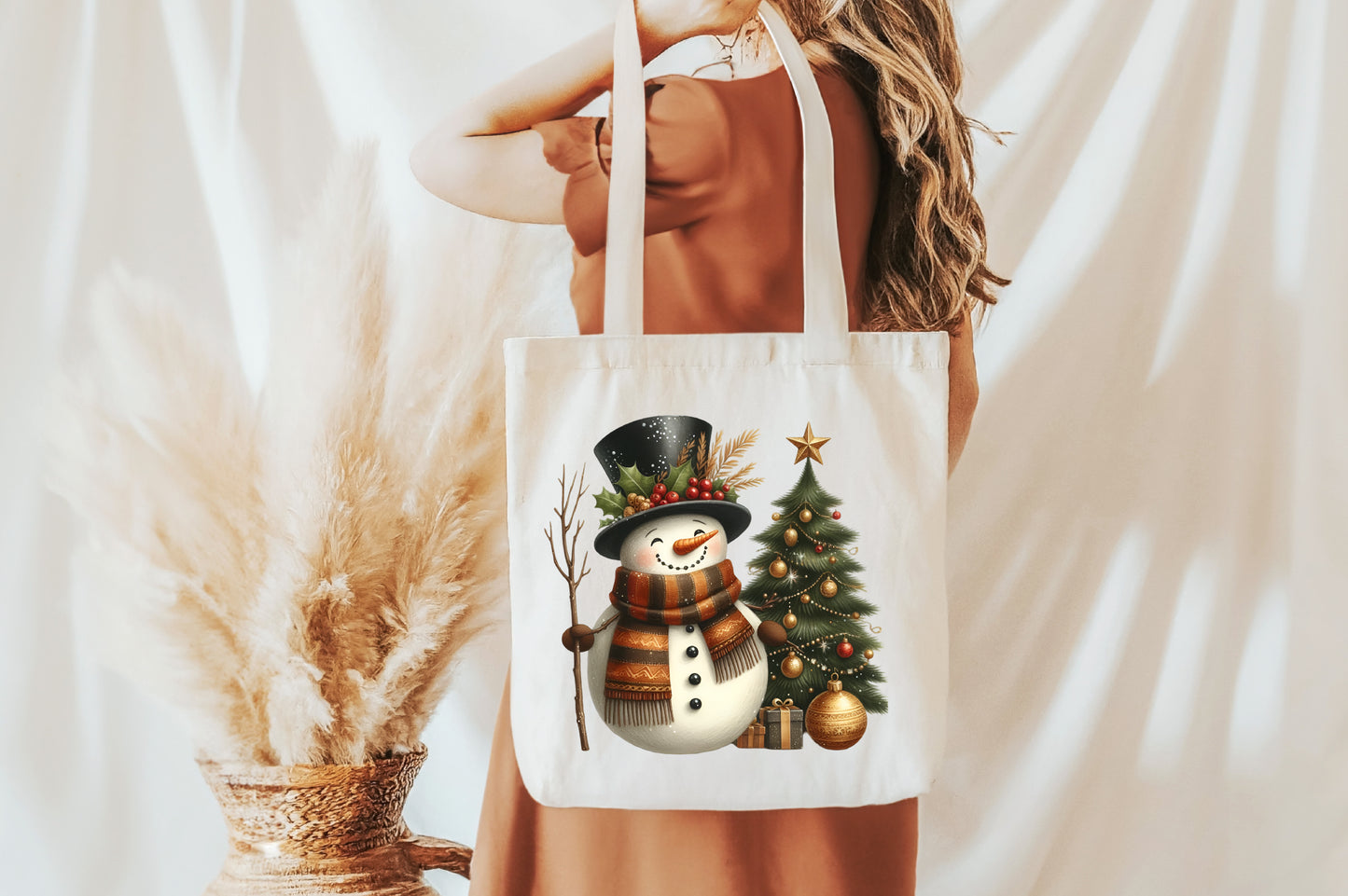 Watercolor Christmas Snowman PNG | Cute Snowman & Christmas Tree Winter Holiday Sublimation