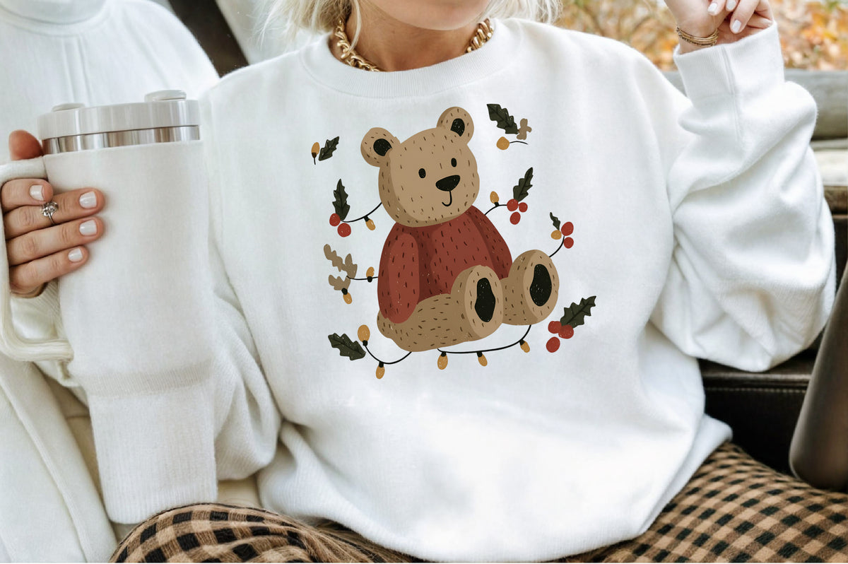 Christmas Teddy Bear Clipart PNG Cute Bears Cheese Cookies Holiday Sublimation Bundle