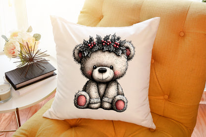 Christmas Teddy Bear Clipart Set PNG Cute Winter Bear Coffee Santa Holiday Sublimation Bundle