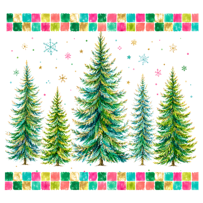 Watercolor Christmas Tree Forest PNG