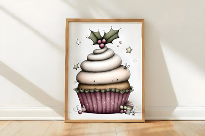 Watercolor Christmas Bakery Clipart PNG