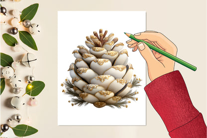 Watercolor Cozy White Christmas Clipart PNG